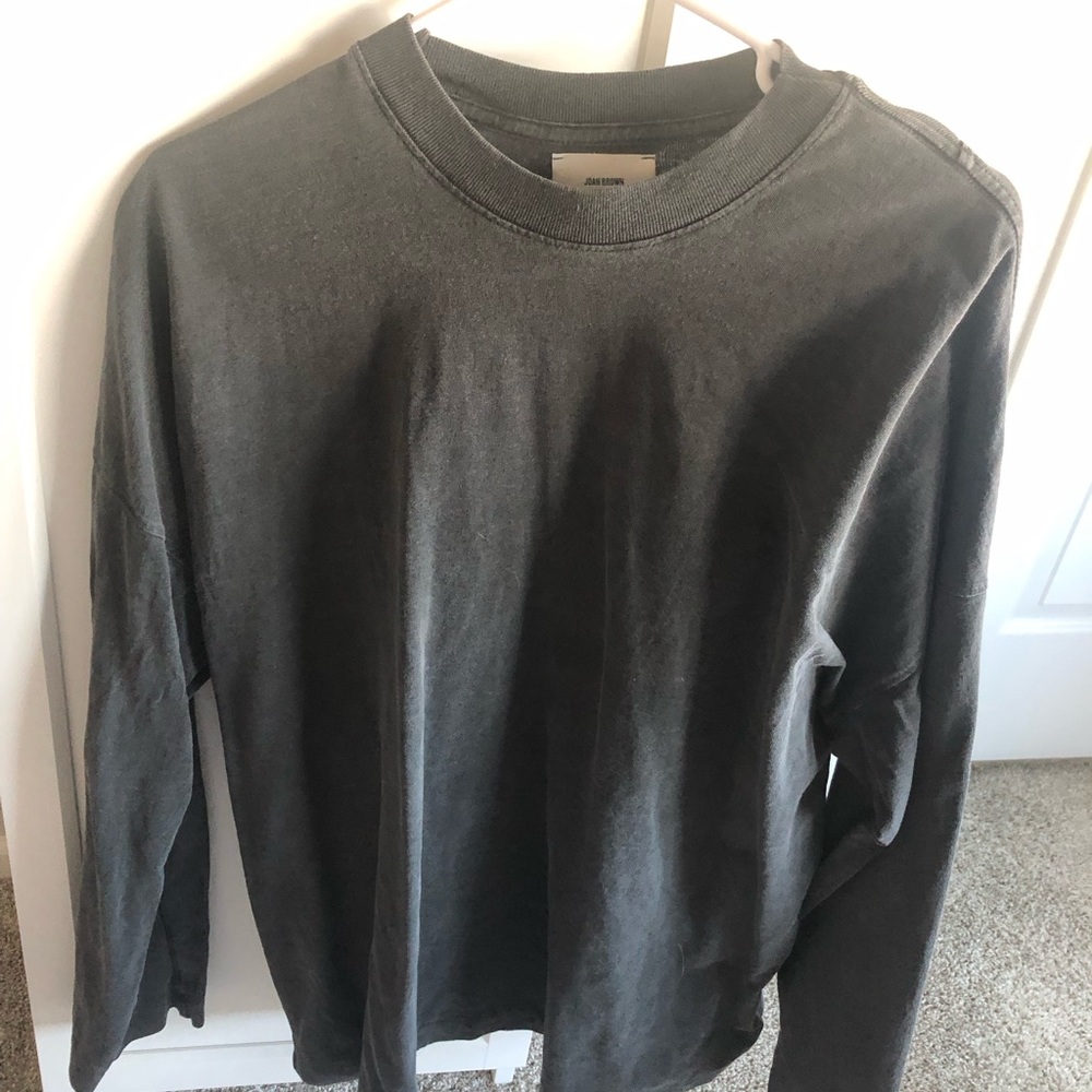 Joah brown vintage long sleeves tee, evergreen cotton, S/M, New